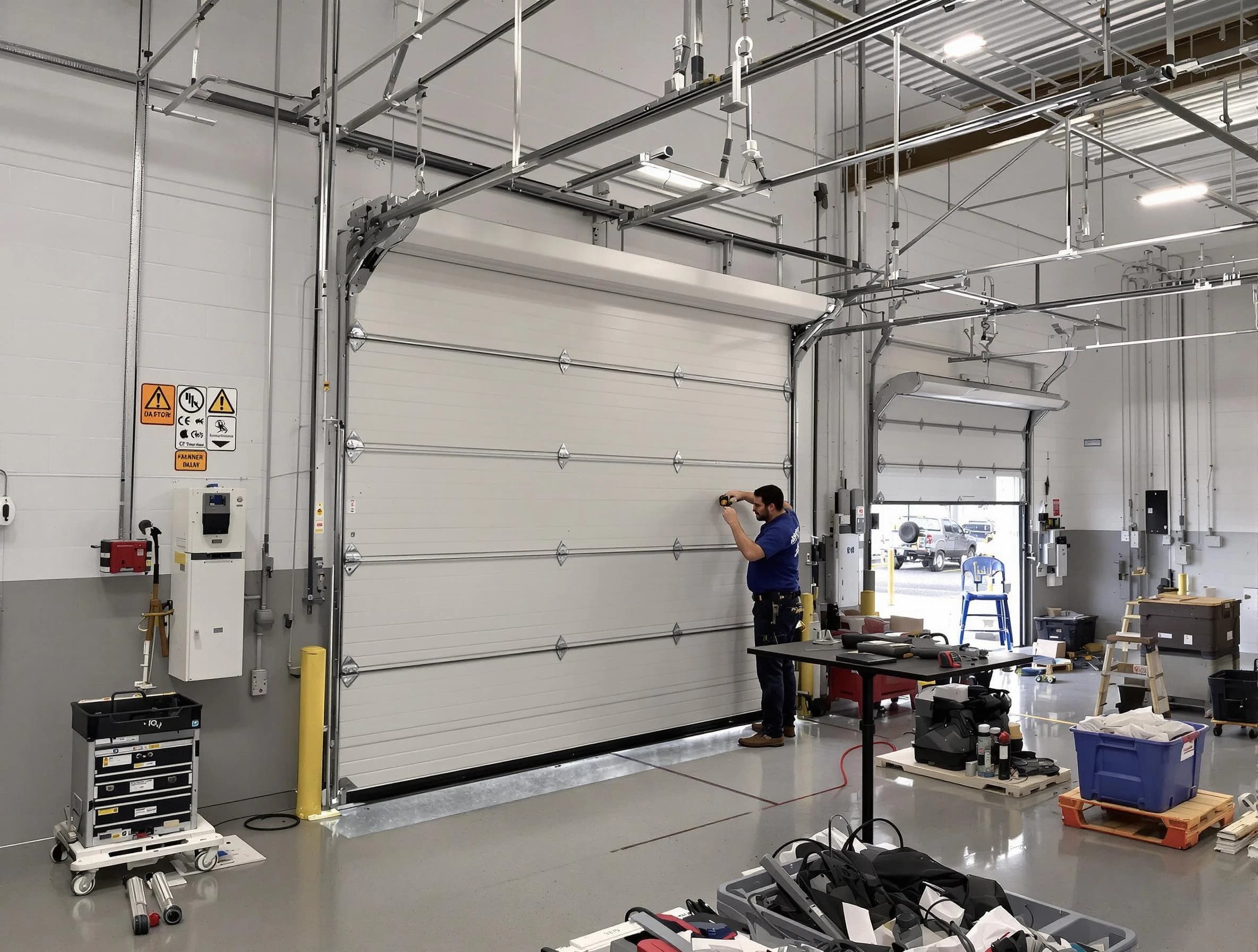 Commercial garage door repair being performed by Saugus Garage Door Repair expert in Saugus