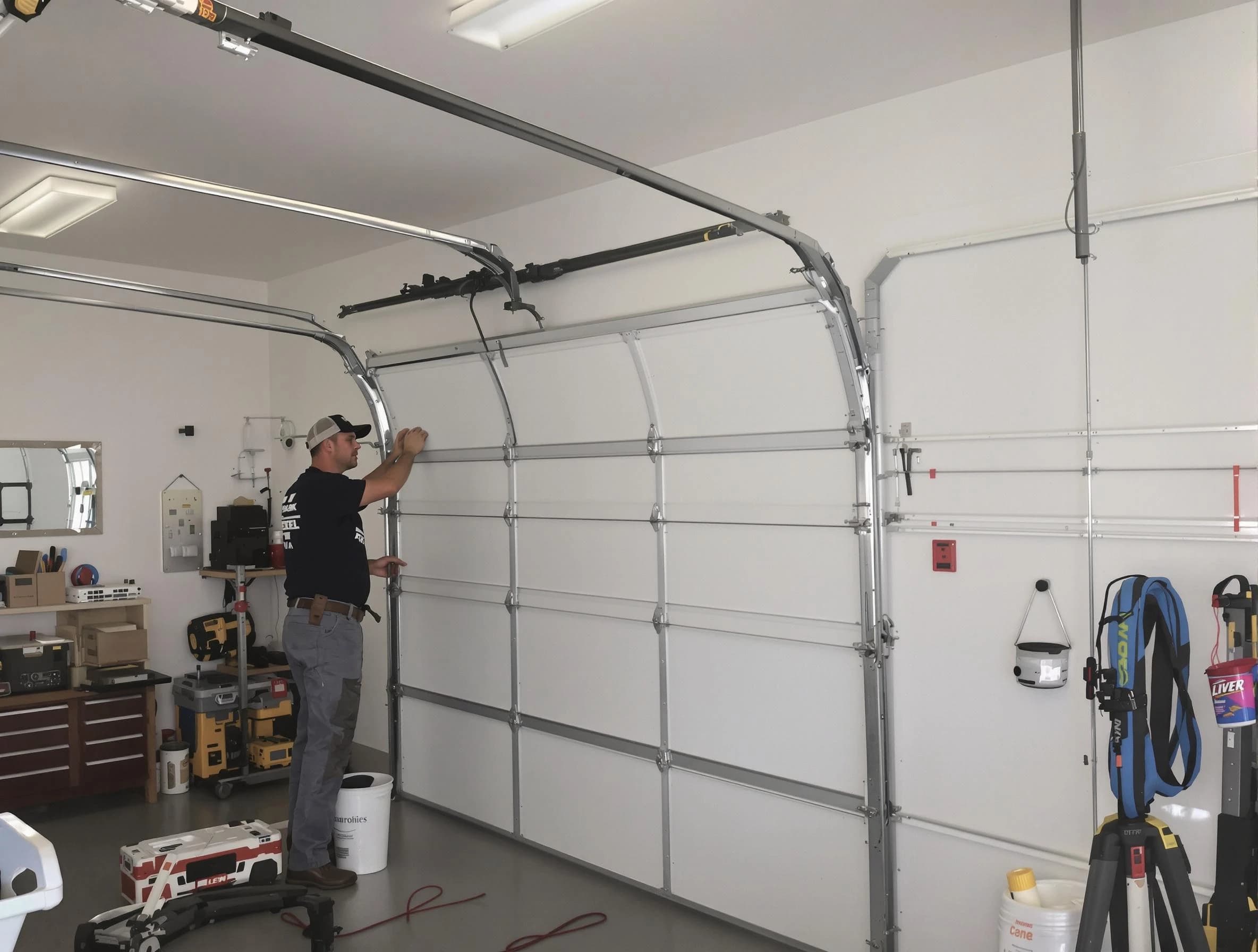Saugus Garage Door Repair team installing new garage door in Saugus