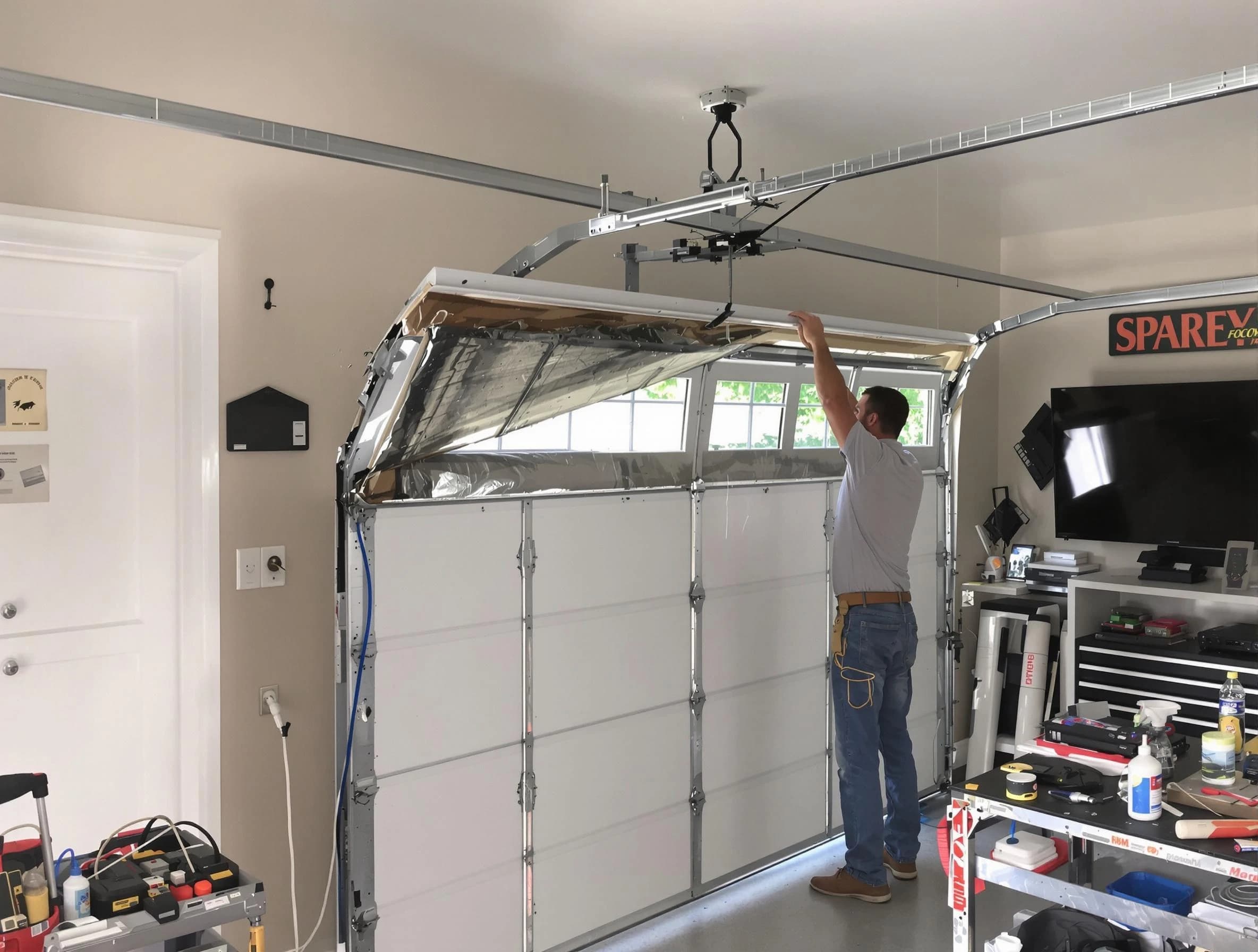 Garage door section replacement by Saugus Garage Door Repair in Saugus