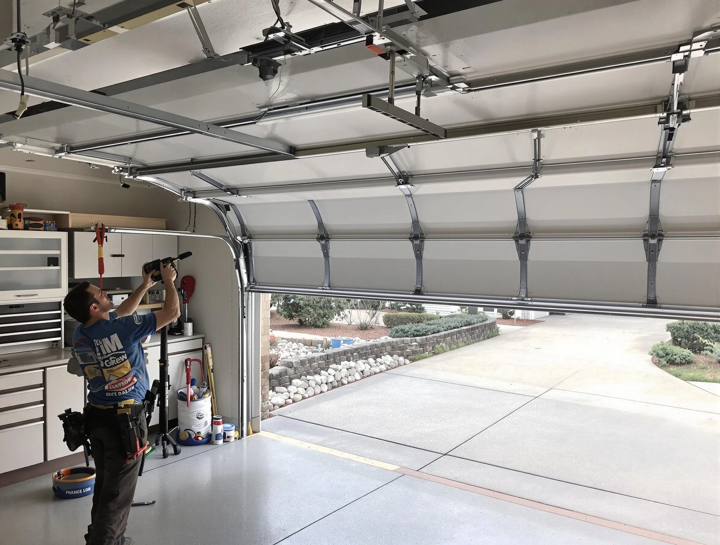 Garage door track repair service by Saugus Garage Door Repair in Saugus